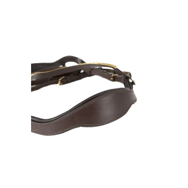 Bridon anatomique Horze Highbury frontal strass Marron foncé