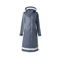Lange damesregenjas Horze Hazel met splitten Donker marineblauw
