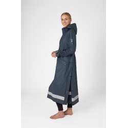 Imperméable Horze Hazel femme long à fentes Bleu marine foncé Imperméable Horze Hazel femme long à fentes Bleu marine foncé