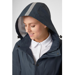 Imperméable Horze Hazel femme long à fentes Bleu marine foncé Imperméable Horze Hazel femme long à fentes Bleu marine foncé