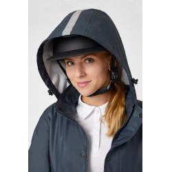 Imperméable Horze Hazel femme long à fentes Bleu marine foncé Imperméable Horze Hazel femme long à fentes Bleu marine foncé
