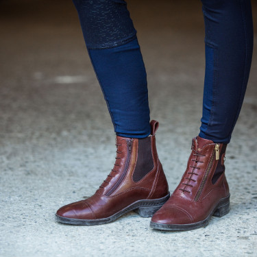 Boots Horze cuir Jodhpur Highgate Paddock femme Marron