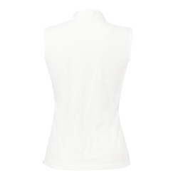 Polo Equithème Mesh Colours SM Wit /bruin / wit Polo Equithème Mesh Colours SM Wit /bruin / wit