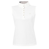 Polo Equithème Mesh Colours SM Blanc /marron / blanc Polo Equithème Mesh Colours SM Blanc /marron / blanc