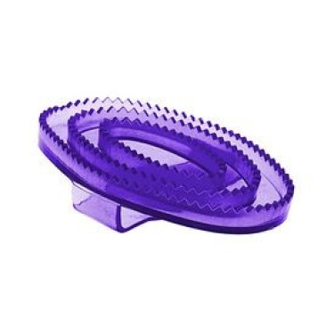 Kleine flexibele rosborstel Horze van transparant rubber Violet