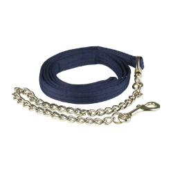 Longe van textiel gevoerd met eenvoudige ketting Finn-Tack Donkerblauw Longe van textiel gevoerd met eenvoudige ketting Finn-Tack Donkerblauw