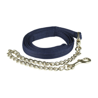 Longe van textiel gevoerd met eenvoudige ketting Finn-Tack Donkerblauw Longe van textiel gevoerd met eenvoudige ketting Finn-Tack Donkerblauw