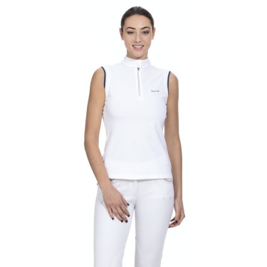 Wedstrijdpolo Equit'M mouwloos dames Wit Wedstrijdpolo Equit'M mouwloos dames Wit