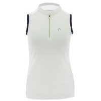 Polo femme Equithème Smoff sans manches Blanc Polo femme Equithème Smoff sans manches Blanc