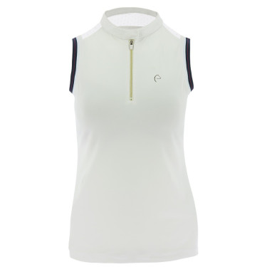 Polo femme Equithème Smoff sans manches Blanc