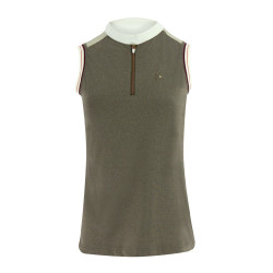Damespolo Equithème Smoff zonder mouwen Ijzer Beige
