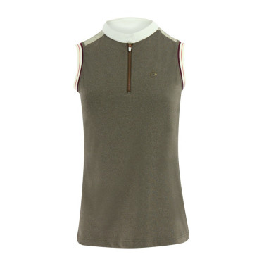 Damespolo Equithème Smoff zonder mouwen Ijzer Beige