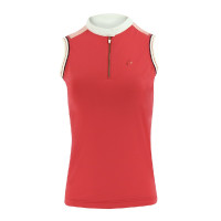 Polo femme Equithème Smoff sans manches Fuchsia Rose