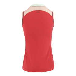 Polo femme Equithème Smoff sans manches Fuchsia Rose