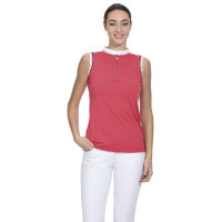 Polo femme Equithème Smoff sans manches Fuchsia Rose