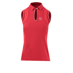 Polo Equithème Sarah sans manches Cerise Rouge Polo Equithème Sarah sans manches Cerise Rouge