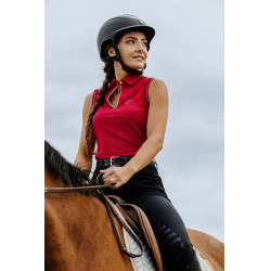 Polo Equithème Sarah sans manches Cerise Rouge Polo Equithème Sarah sans manches Cerise Rouge