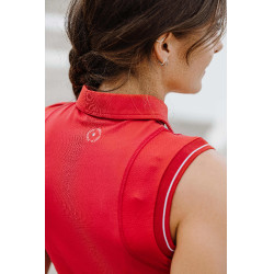 Polo Equithème Sarah sans manches Cerise Rouge Polo Equithème Sarah sans manches Cerise Rouge