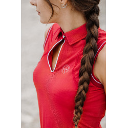 Polo Equithème Sarah sans manches Cerise Rouge Polo Equithème Sarah sans manches Cerise Rouge