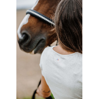 T-shirt Equithème Anna korte mouwen Crème Beige