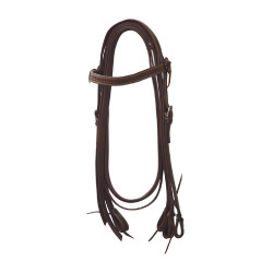 Western hoofdstel Lakota met bloemen en teugels Bruin