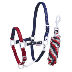 Nylon halster USA Pool's met touw Nylon halster USA Pool's met touw