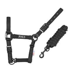 Nylon halster Pool's zwarte gespen met touw Zwart