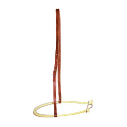 Noseband Pool's 555 en cuir avec rawhide Naturel Marron