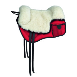 Zadeldeken zonder zadel met zak Umbria Equitazione zitting van wol Rood