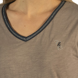 T-Shirt femme Janina Flags & Cup Taupe Marron