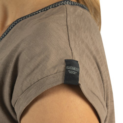 T-Shirt femme Janina Flags & Cup Taupe Marron