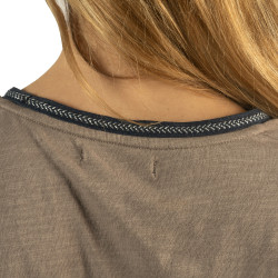 T-Shirt femme Janina Flags & Cup Taupe Marron