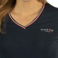Dames T-shirt Frankrijk Collectie Flags & Cup Marineblauw Dames T-shirt Frankrijk Collectie Flags & Cup Marineblauw