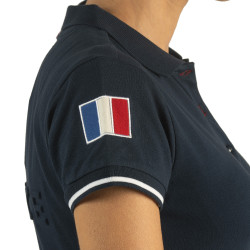 Polo femme France Collection Flags & Cup Bleu marine