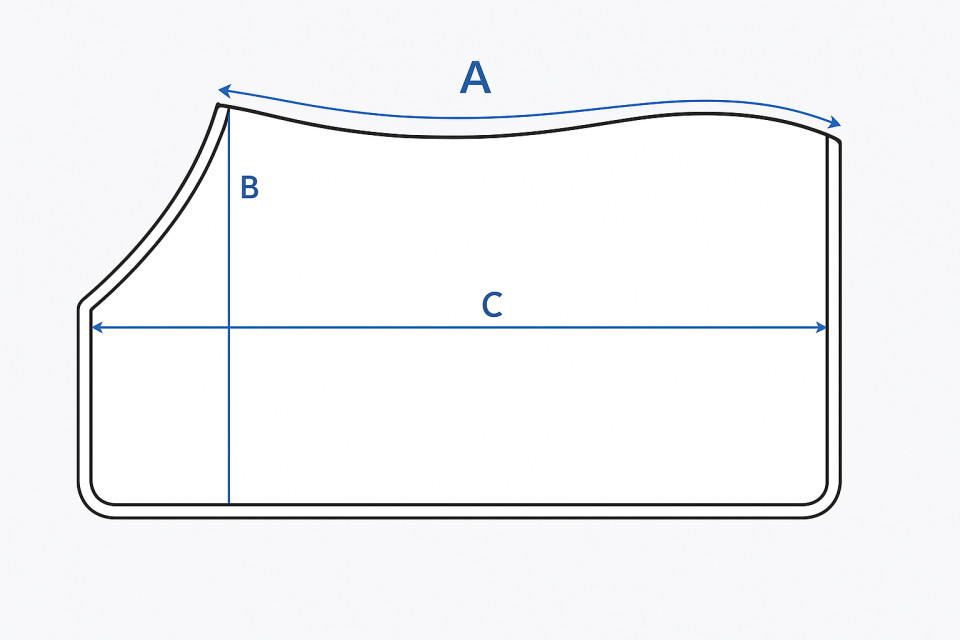Illustratie van de maattabel voor Ponydeken Kingsland