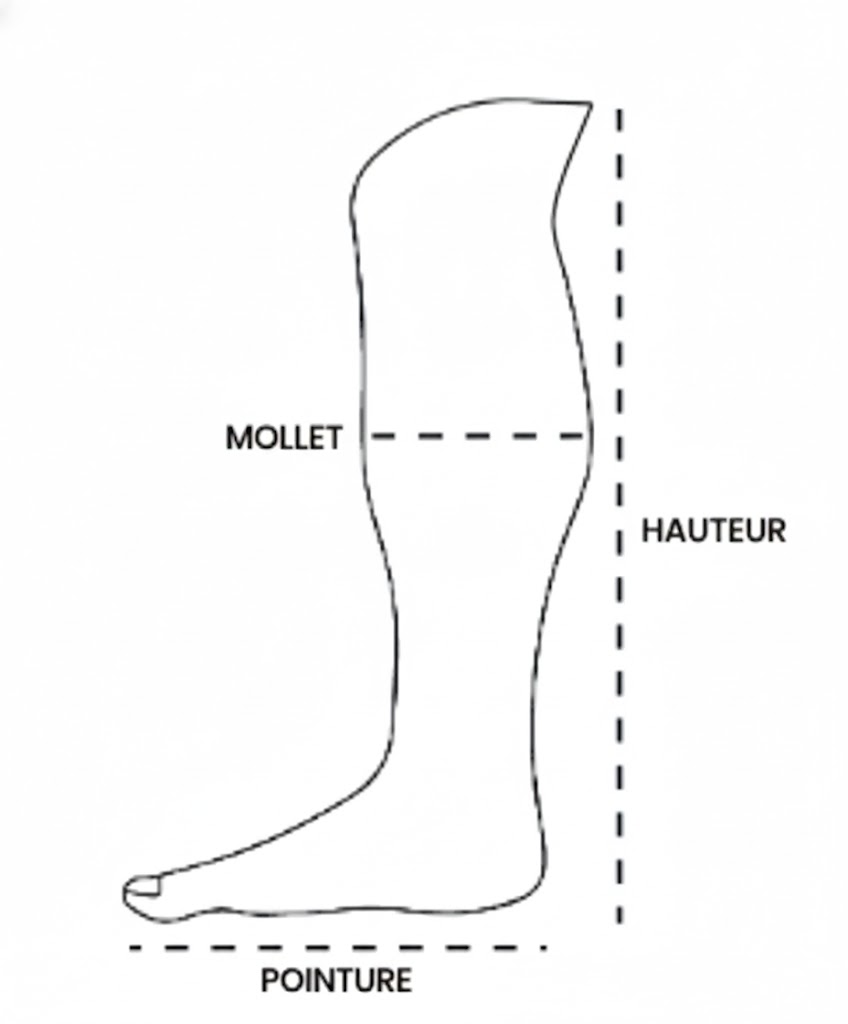 Illustration du guide des tailles pour Bottes équitation Franceschini