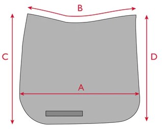 Illustration du guide des tailles pour Tapis dressage Tommy Hilfiger Equestrian