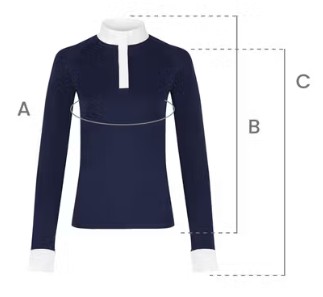 Illustration du guide des tailles pour Polos, tee-shirts et chemises Kentucky