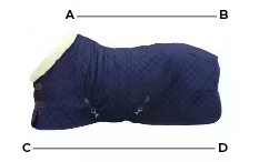 Illustration du guide des tailles pour Couverture cheval Kentucky