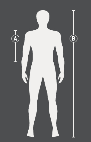 Illustratie van de maattabel voor Beschermvest paardrijden Swing