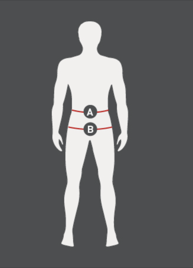 Illustratie van de maattabel voor Herenbroek ELT