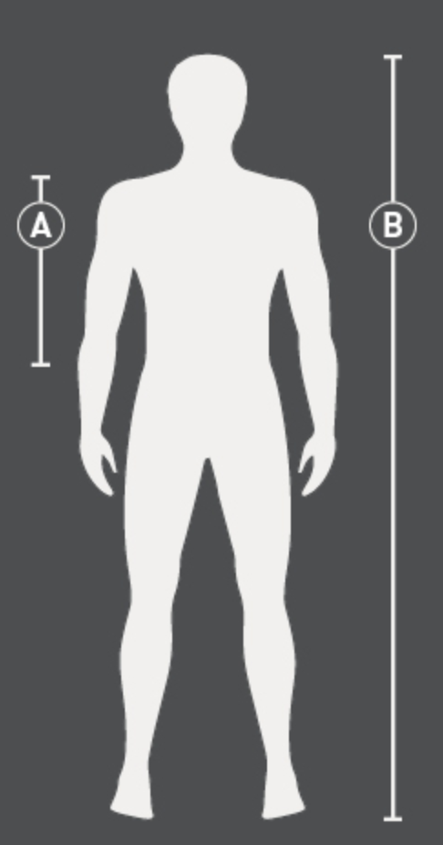 Illustration du guide des tailles pour Gilet de protection équitation Swing
